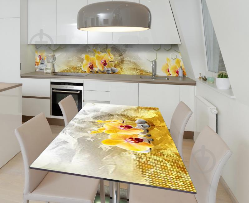 Наклейка 3Д виниловая на стол Zatarga «Медовые орхидеи» 600х1200 мм (Z184393st)