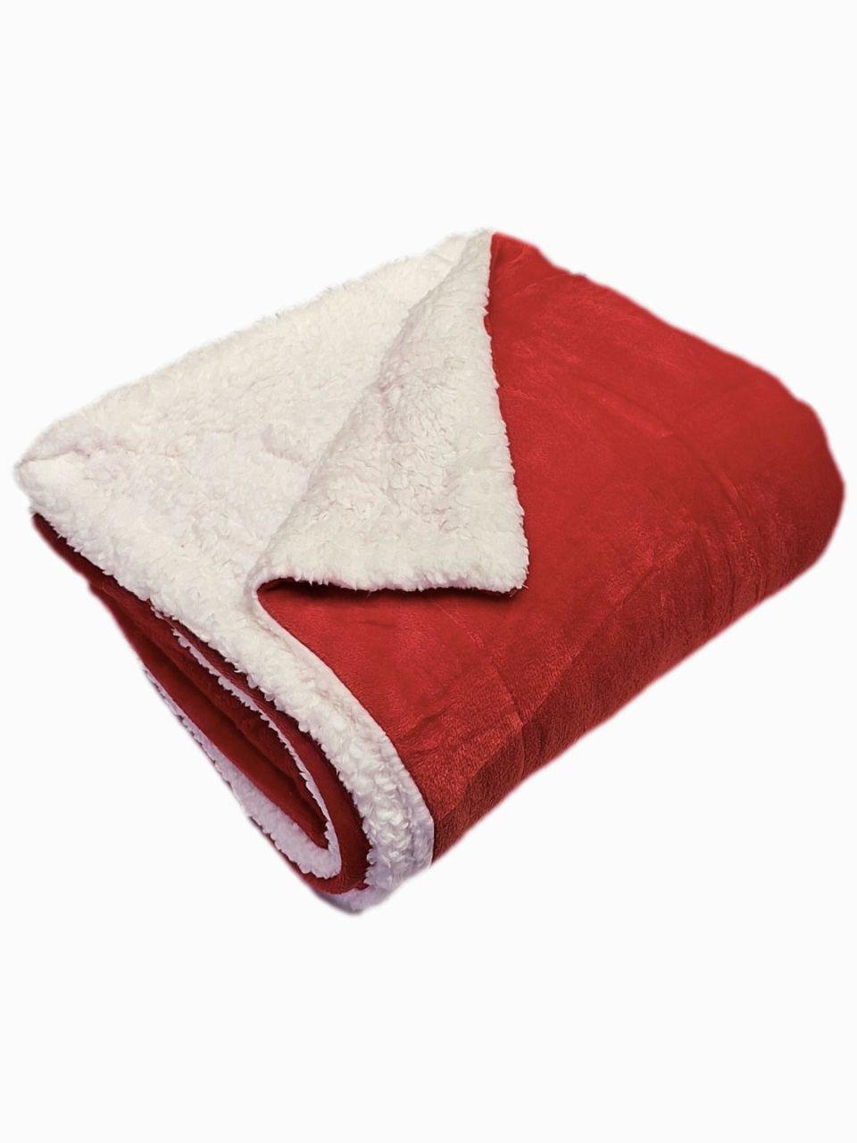 Плед двухсторонний MIULEE на овчине 150x200 см Красно-белый (1754) - фото 1 Плед двухсторонний MIULEE на овчине 150x200 см Красно-белый (1754) - фото 1