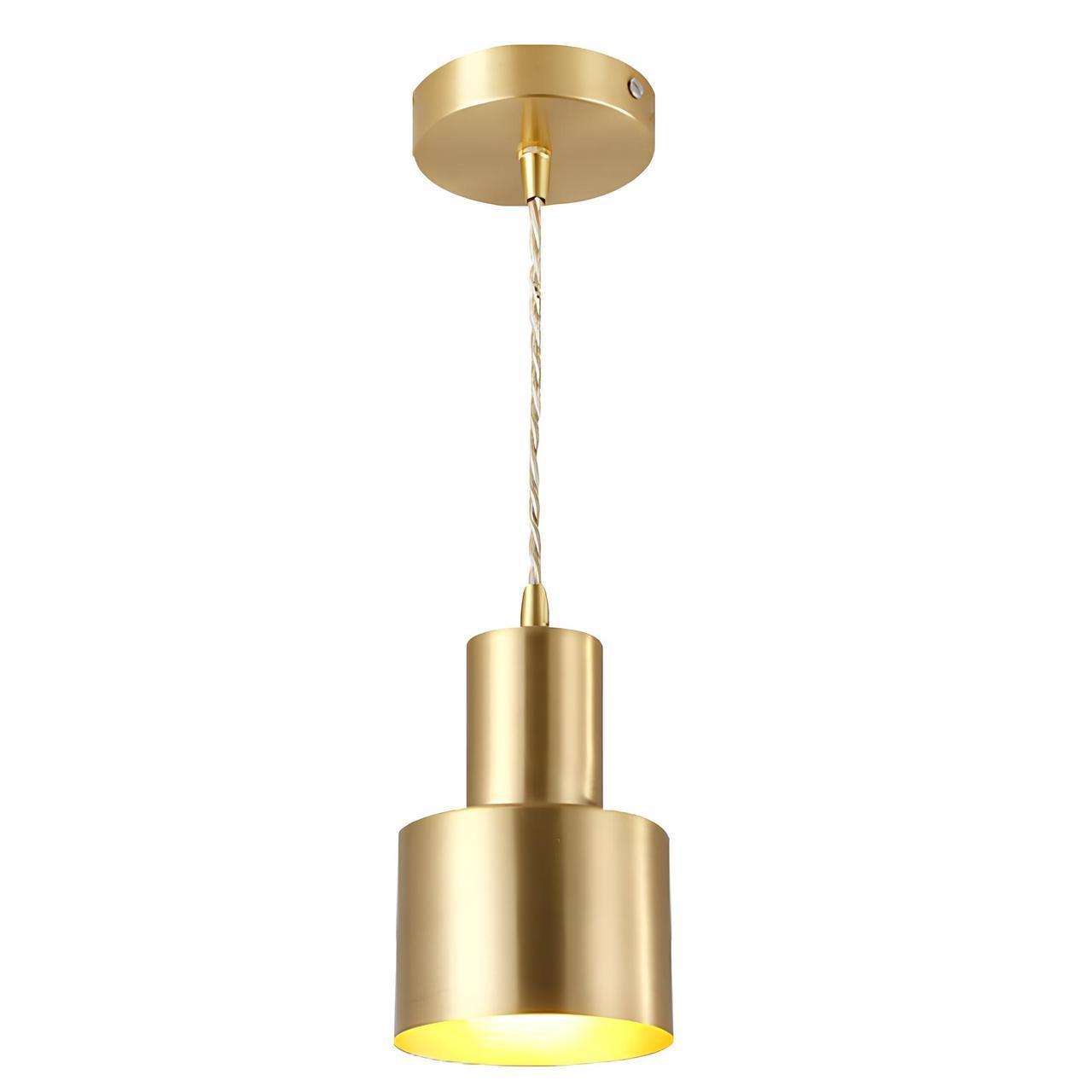 Подвесной светильник Sirius с металлическим плафоном под лампу Е27 Золотой (PL057-1)