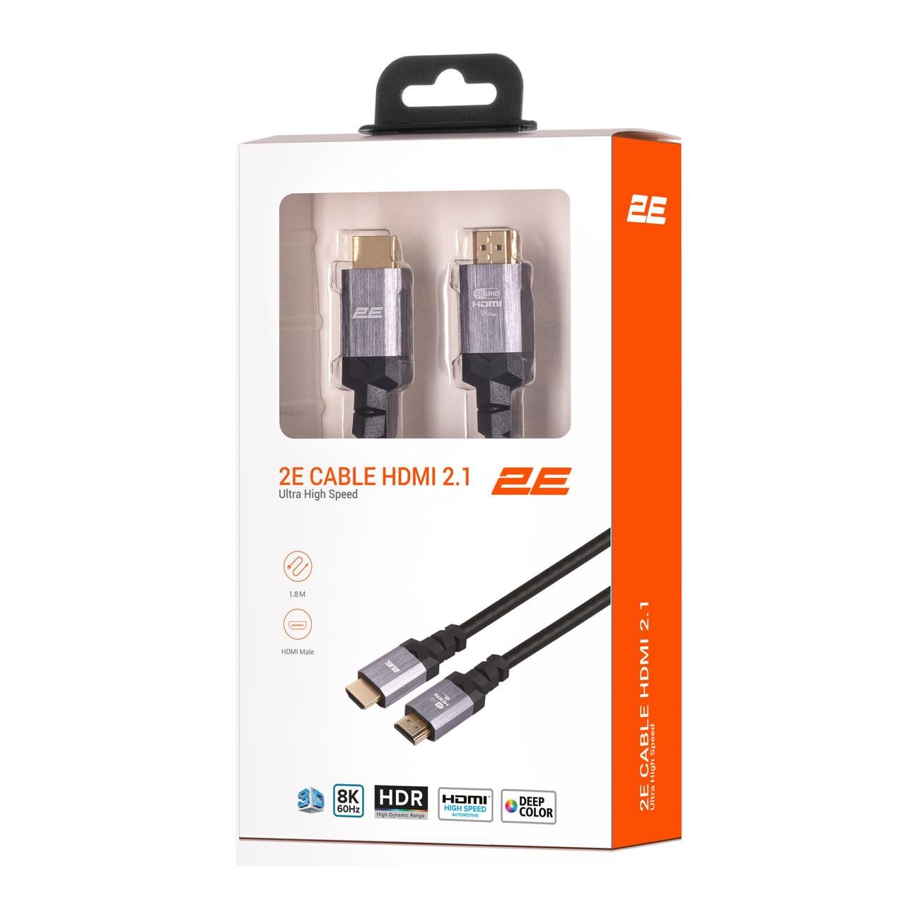 Кабель 2E HDMI на HDMI 2.1 4K/120Hz 8K/60Hz 48Gbps Ultra High Speed 1,8 м Чорний (iz15906) - фото 5 Кабель 2E HDMI на HDMI 2.1 4K/120Hz 8K/60Hz 48Gbps Ultra High Speed 1,8 м Чорний (iz15906) - фото 5