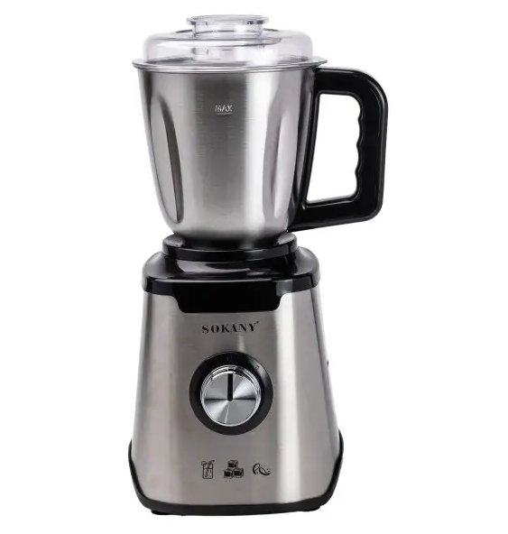 Блендер стационарный Sokany SK-187 с тремя чашами 0,5/1/1,5 л Стальной - фото 4 Блендер стационарный Sokany SK-187 с тремя чашами 0,5/1/1,5 л Стальной - фото 4