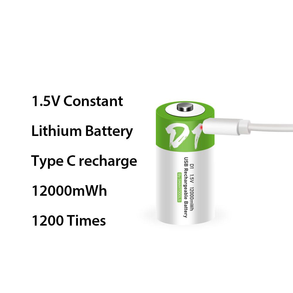 Комплект акумуляторів Smartools D R20 373 з роз'ємом Type-C 12000 mwh 15 В 2 шт. - фото 3