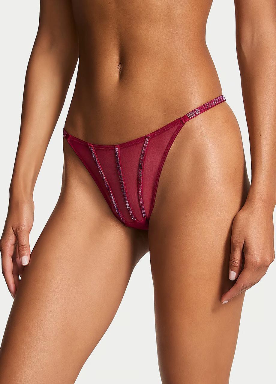 Трусики женские Victoria's Secret стринги rose lace XS Бордовый (2541955806)