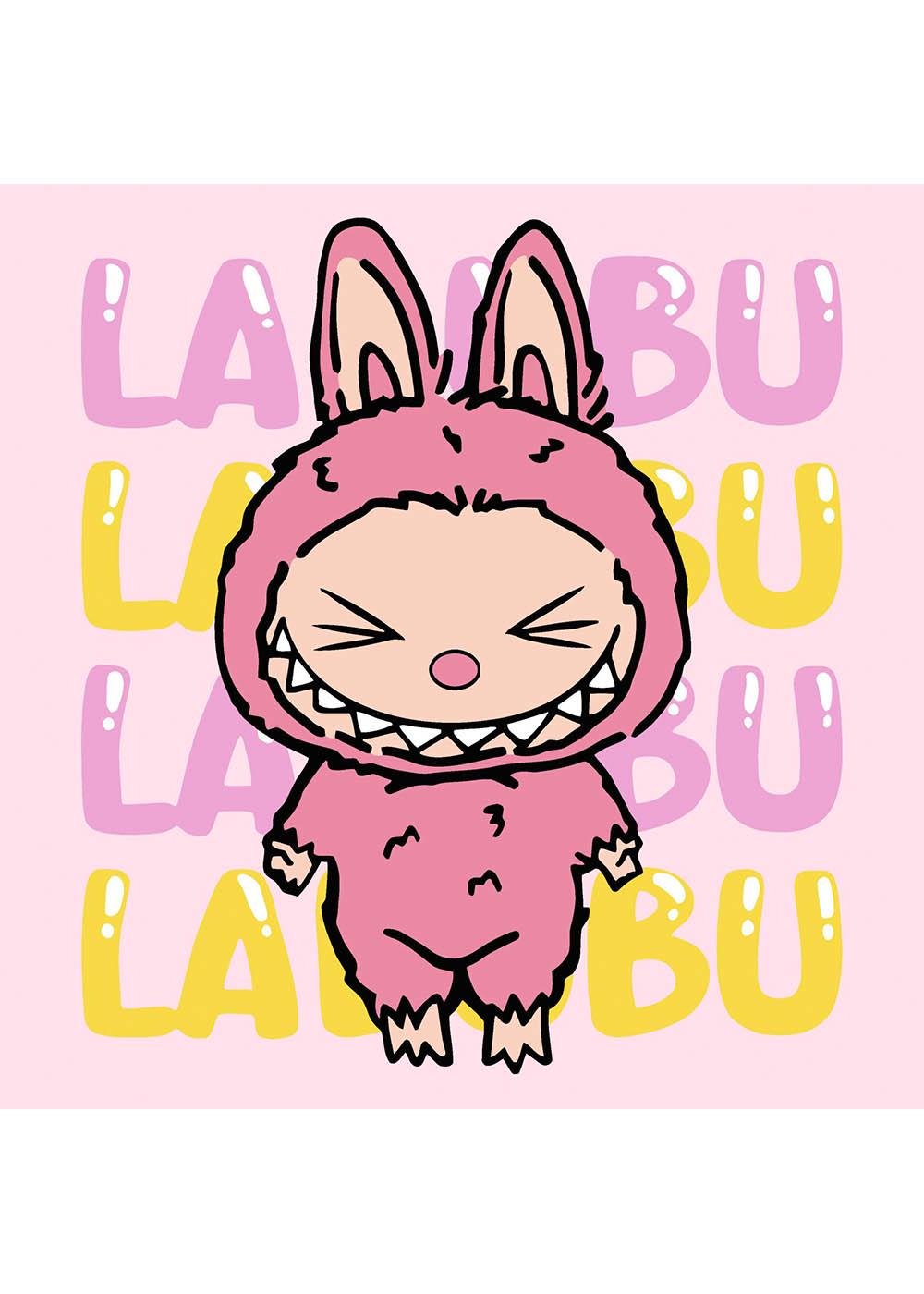 Картина по номерам Ideyka Она лабубу 25х25 см (KHO1286)