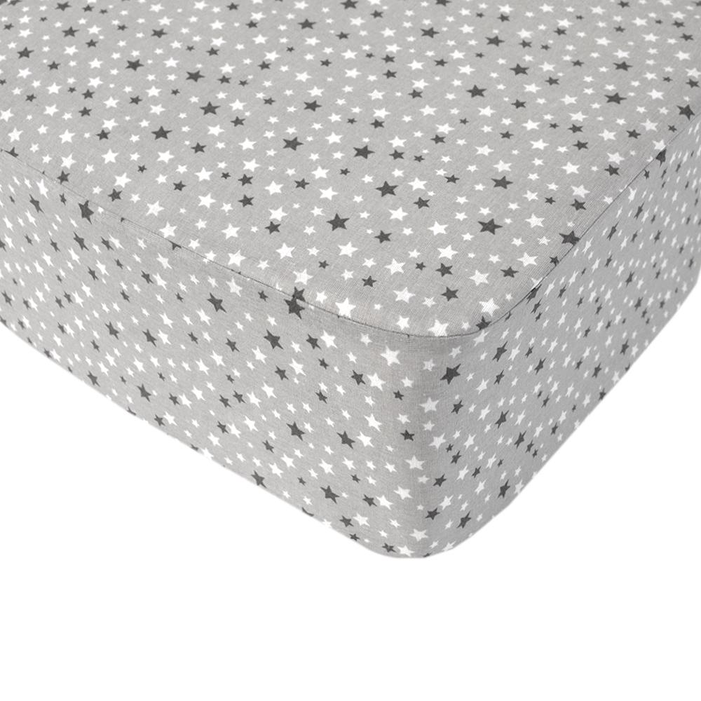 Простыня Iris Home Small ранфорс Stars на резинке 160х200+25 см Серый (svt-2000022307765)