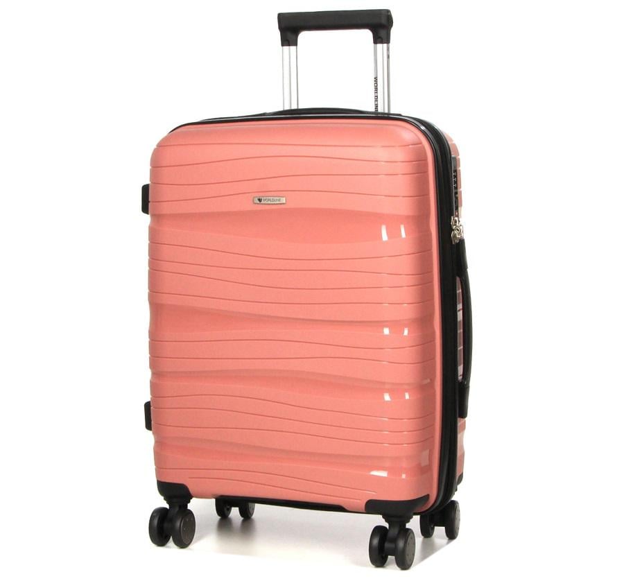 Чемодан маленький полипропилен AIRTEX Worldline 283 S 56х33х22 см 52 л Розовый/Золотой