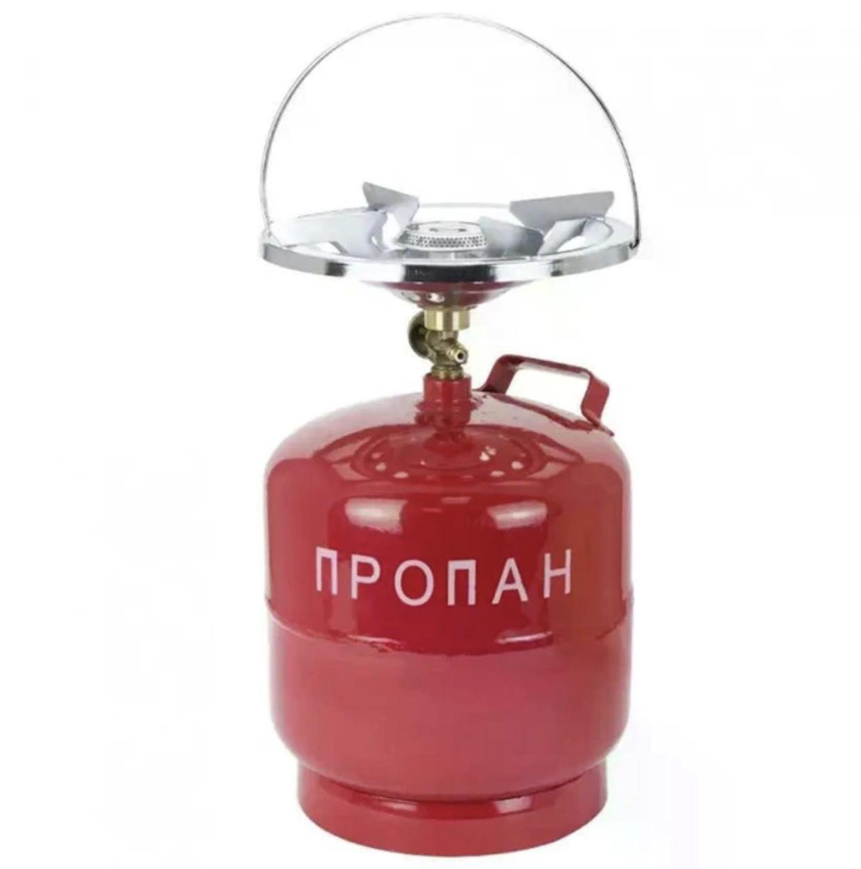 Примус газовий комплект TurGas TG-815 балон 8 л/пальник/нагрівач 1,5 кВт до 20 м2 Червоно-сірий (6587) - фото 3