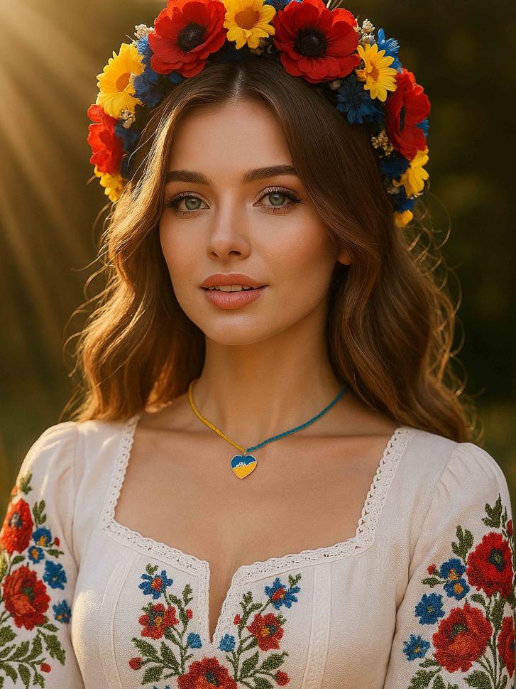 Чокер Україна з підвіскою серце (5044) Чокер Україна з підвіскою серце (5044)