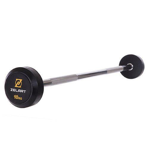 Штанга фиксированная прямая Rubber Coated Barbell Zelart TA-2685 10 кг Черный (58363066) - фото 1