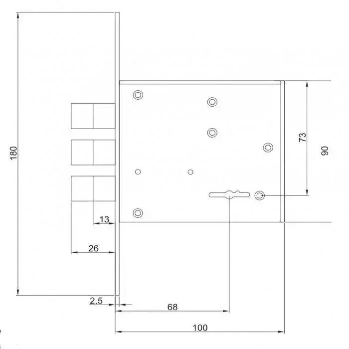 Врезной сувальдный замок GOR 30.01-CR (081425E) - фото 2