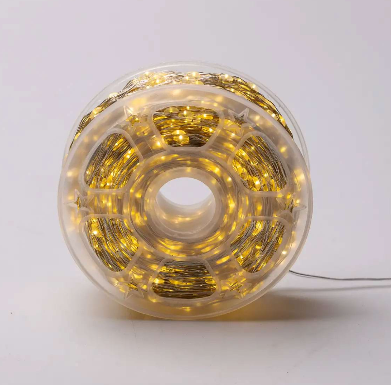 Гирлянда Роса нить с пультом 2000 LED 200 м от сети Желтый - фото 7