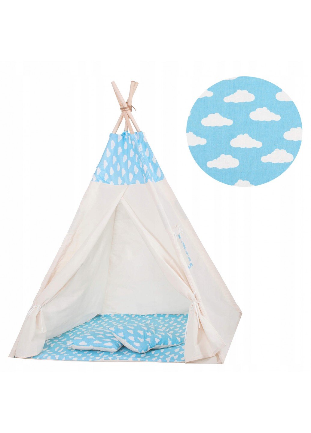 Детская палатка (вигвам) Springos Tipi TIP05 Білий/Блакитний (TIP05)