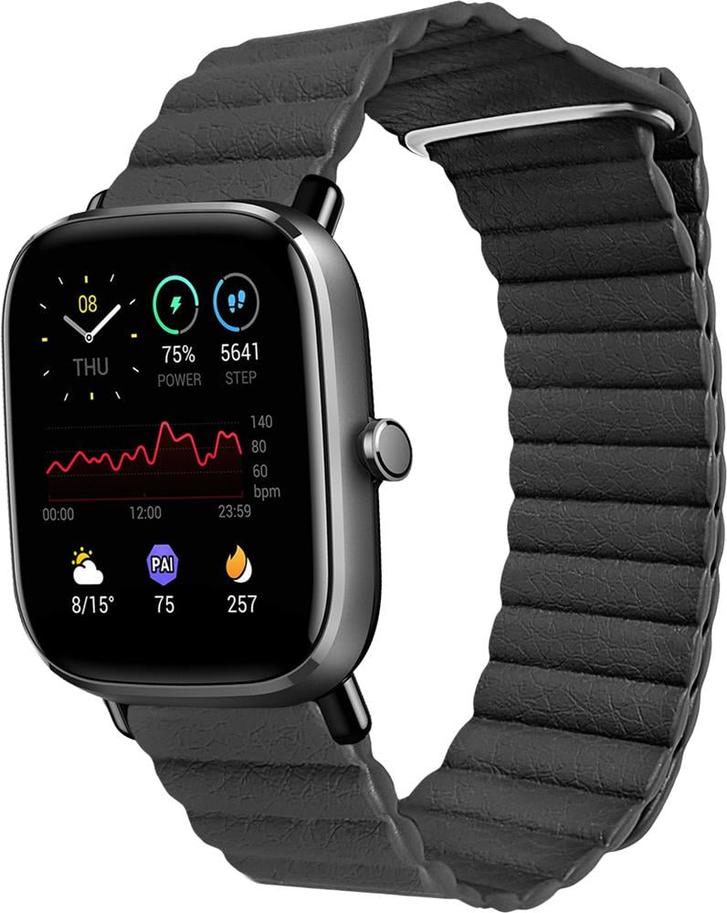 Ремешок кожаный Genis для Amazfit GTS 2 mini Black (26505-2B) Ремешок кожаный Genis для Amazfit GTS 2 mini Black (26505-2B)