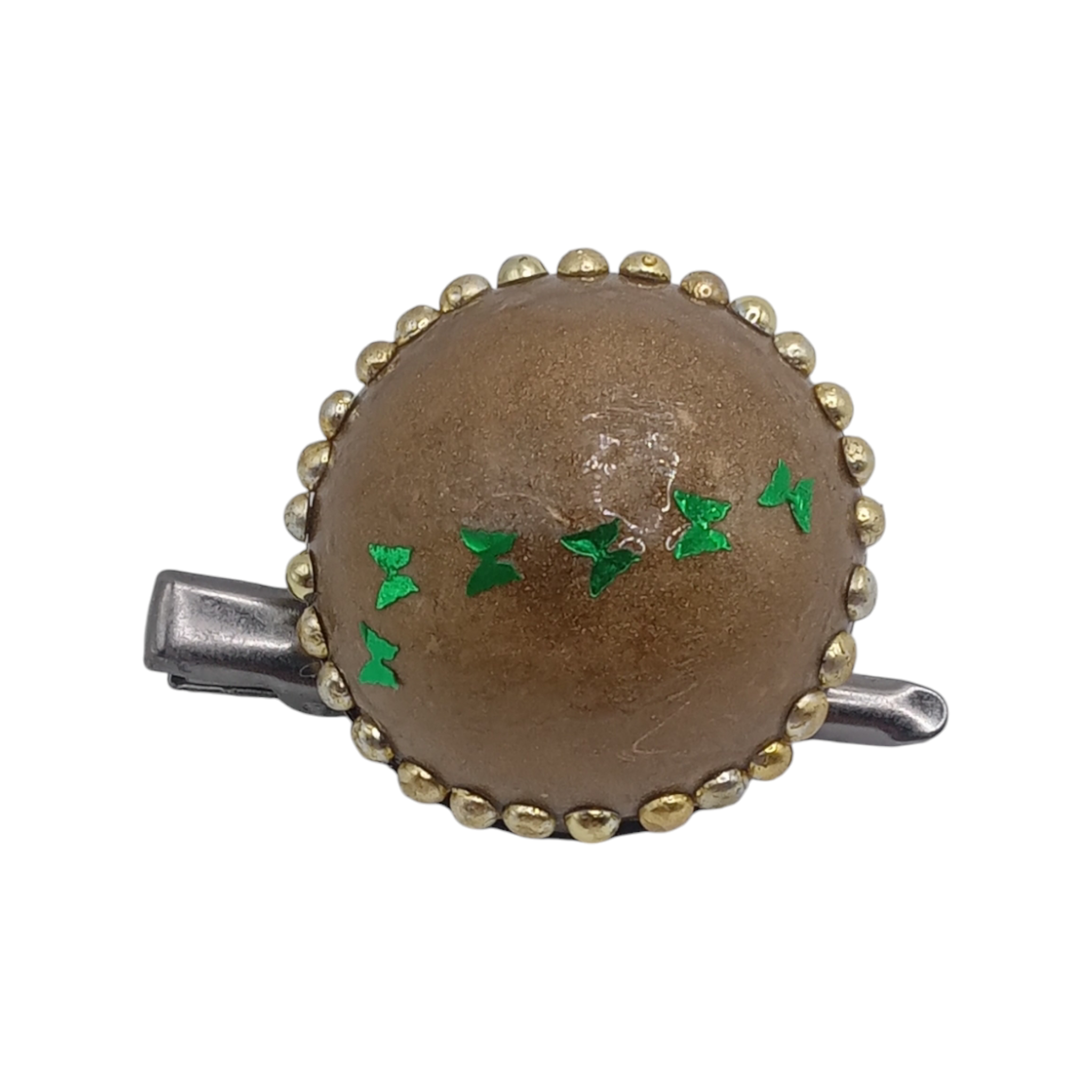 Брошь на зажим ручной работы Круг с декором 3 см Золотистый (24406004) Брошь на зажим ручной работы Круг с декором 3 см Золотистый (24406004)