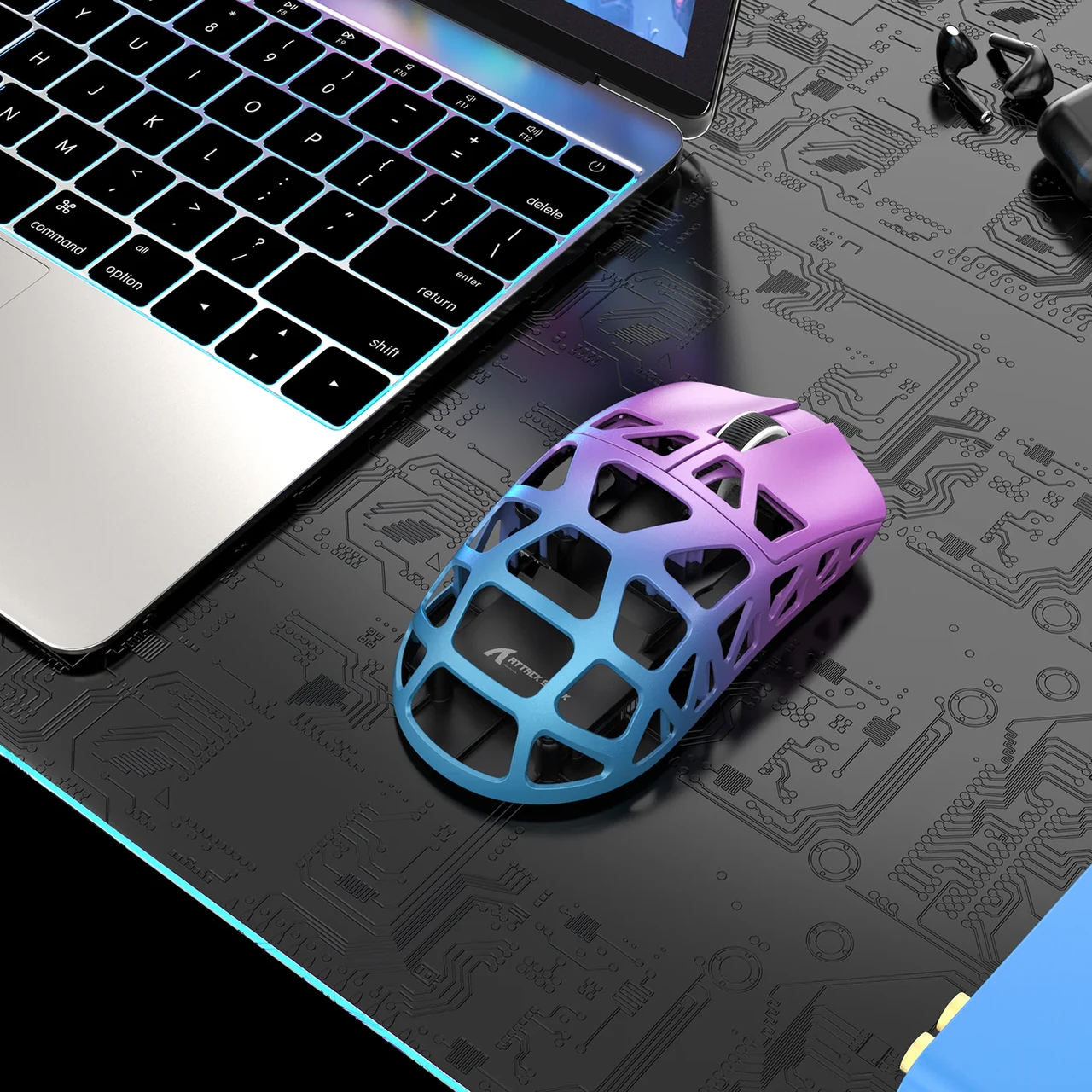 Мишка бездротова ігрова attack shark R3 PAW3395 магнієвий сплав 46 г 8K Гц (2607112338) - фото 5 Мишка бездротова ігрова attack shark R3 PAW3395 магнієвий сплав 46 г 8K Гц (2607112338) - фото 5