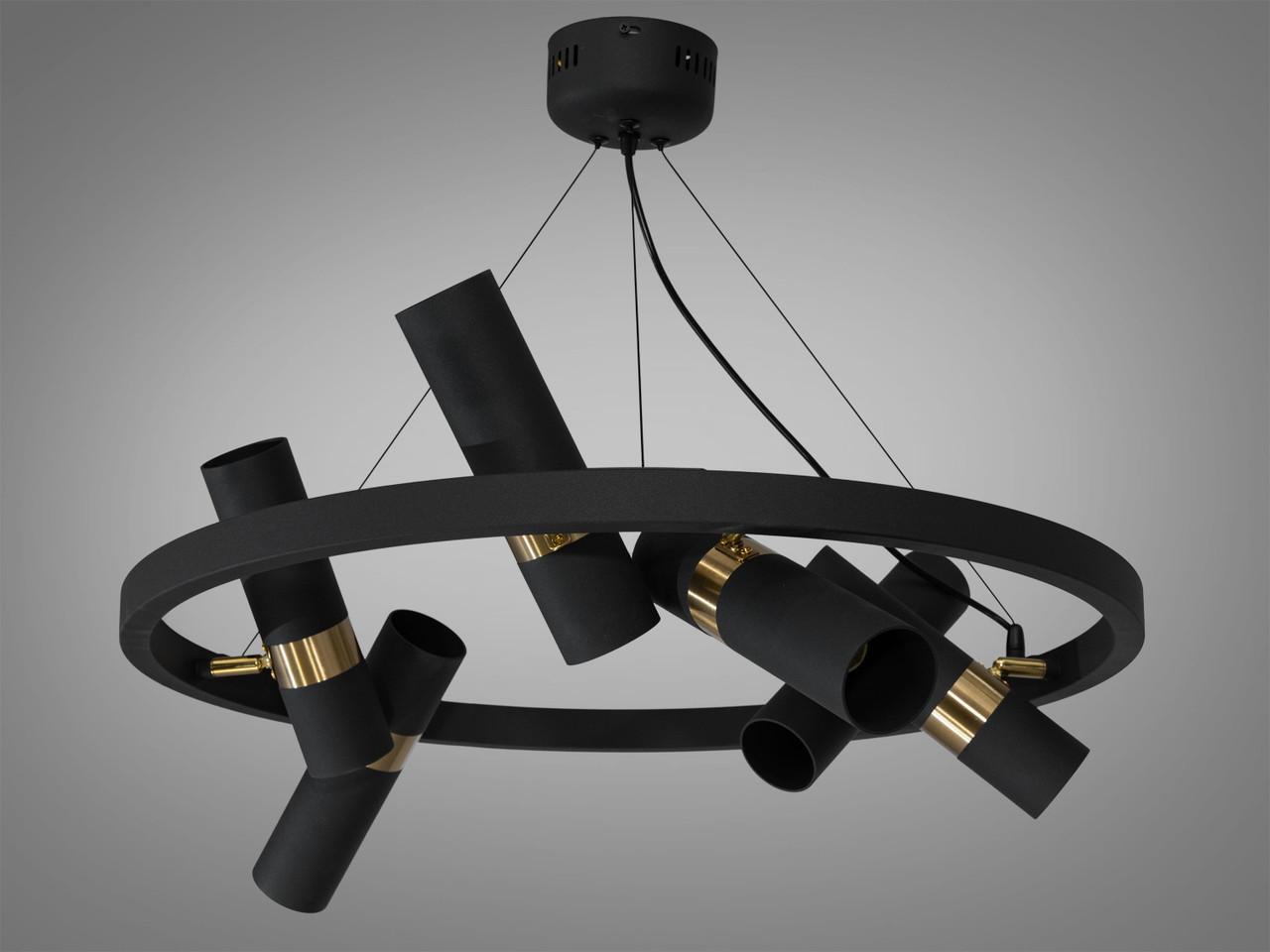 Люстра EcoLed в стиле Loft на 12 ламп D1332/D650BK+G Черный Люстра EcoLed в стиле Loft на 12 ламп D1332/D650BK+G Черный