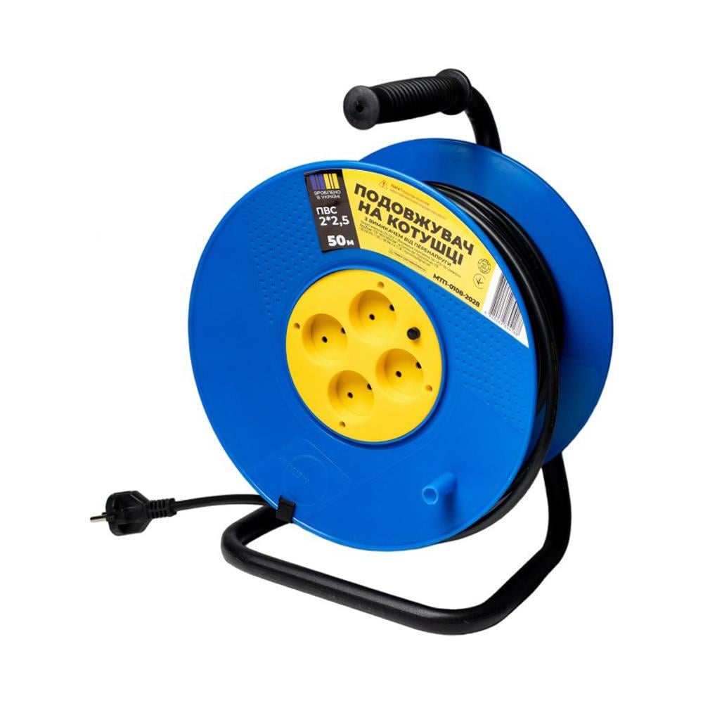 Удлинитель на катушке МЕГАтек ПВС с выключателем от перенапряжения 50 м 2х2,5 мм (24757553) Удлинитель на катушке МЕГАтек ПВС с выключателем от перенапряжения 50 м 2х2,5 мм (24757553)