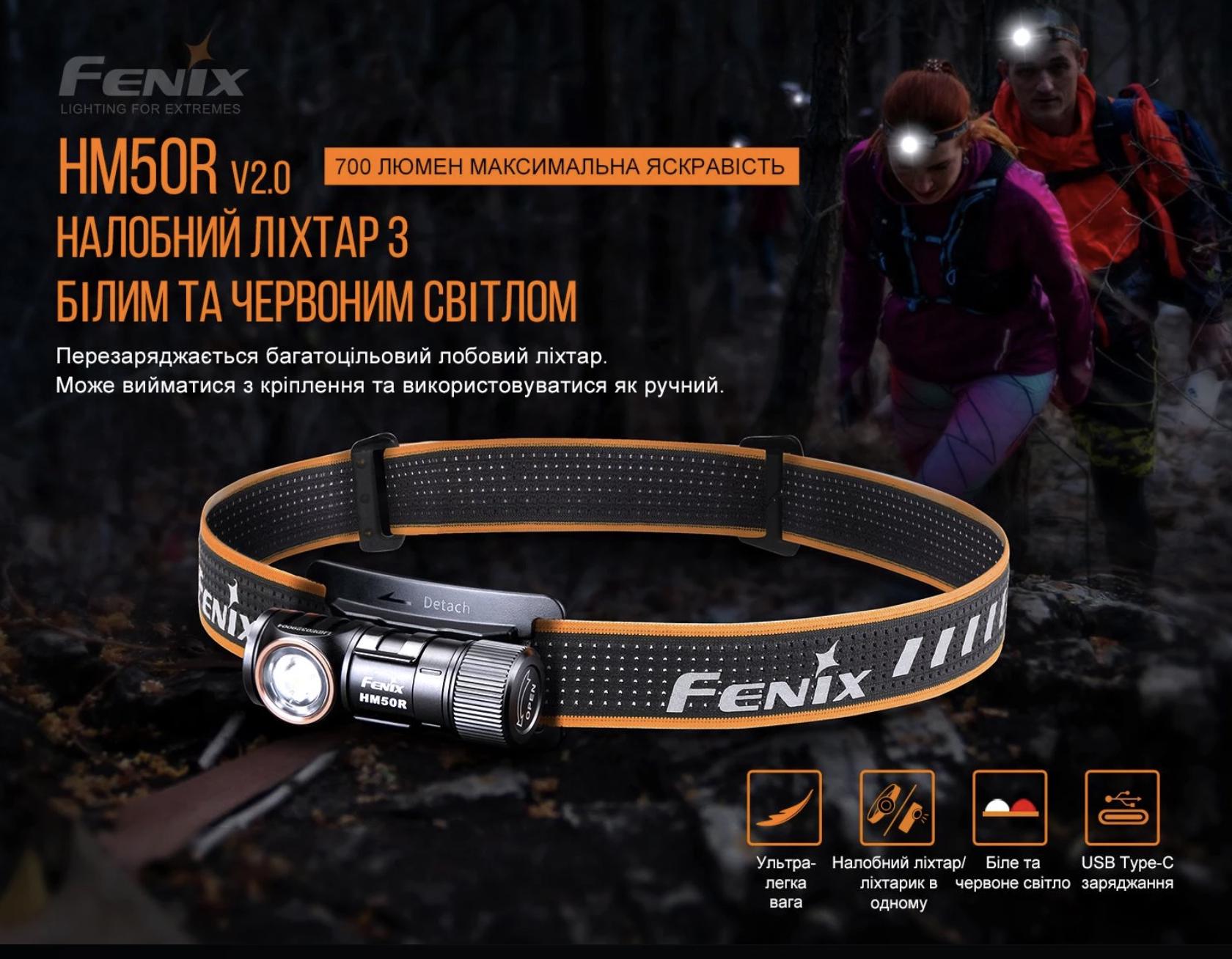 Ліхтар налобний Fenix HM50R V2.0 700 Lm 115 м (28593117) - фото 9 Ліхтар налобний Fenix HM50R V2.0 700 Lm 115 м (28593117) - фото 9