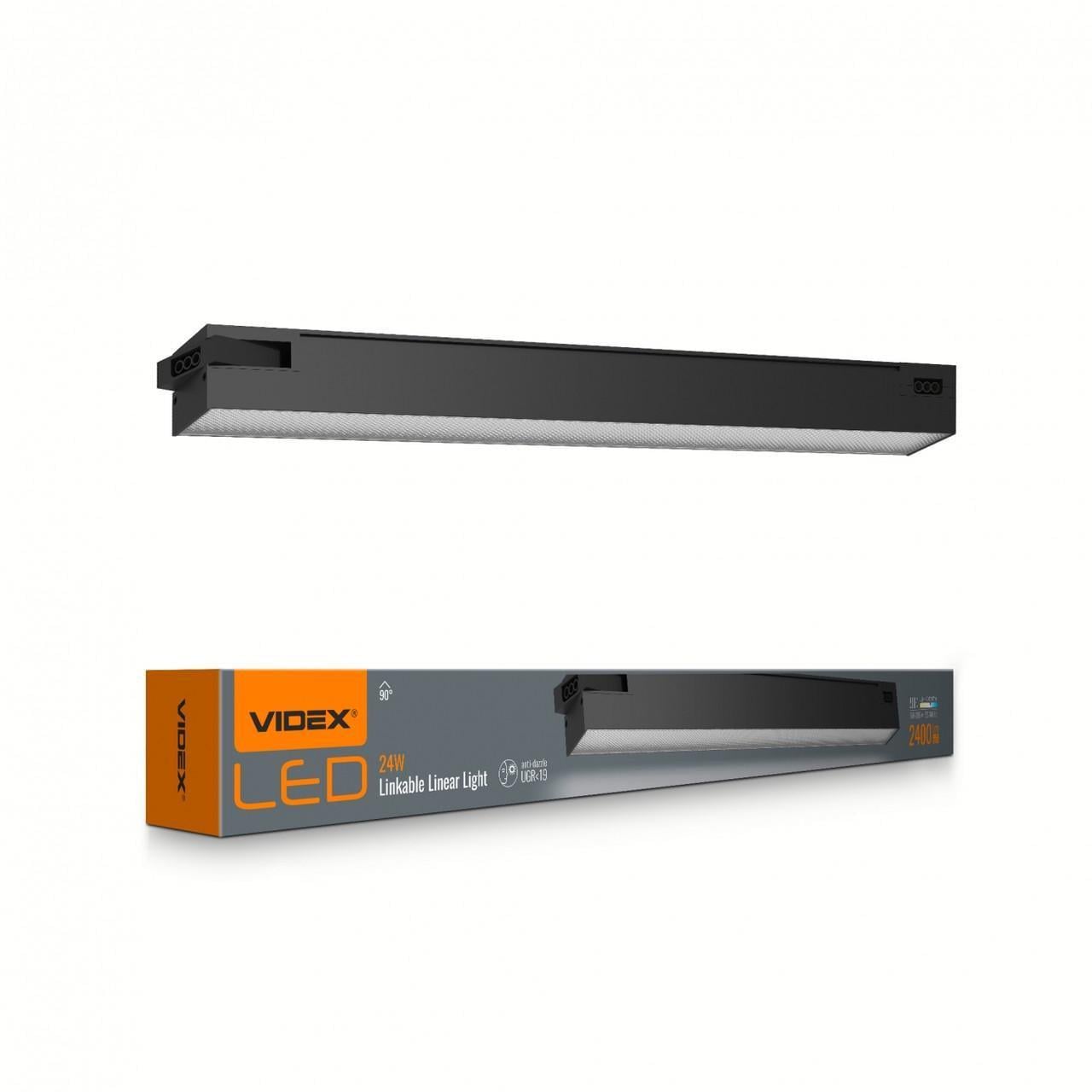 Светильник линейный магистральный Videx BNL02 24W 0,6 м 5000K 220V Black