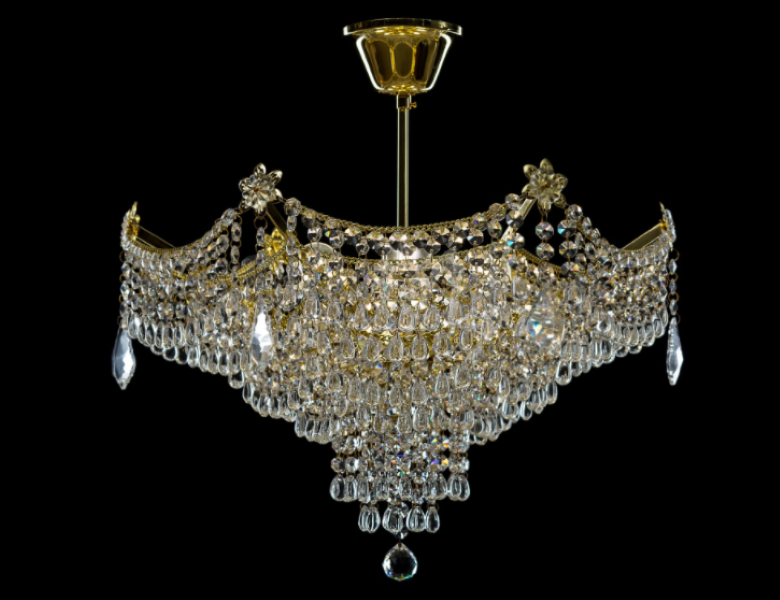 Кришталева люстра L71283/6B DG Білий/Золото (AN000436)