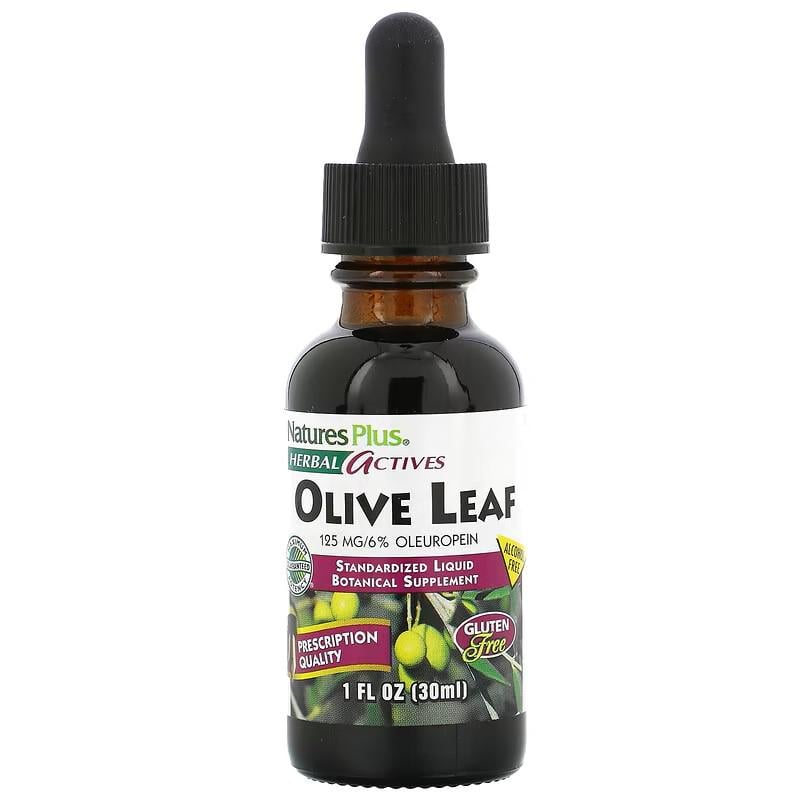 Листя оливи без спирту Nature's Plus Herbal Actives Olive Leaf Alcohol Free 30 мл - фото 1