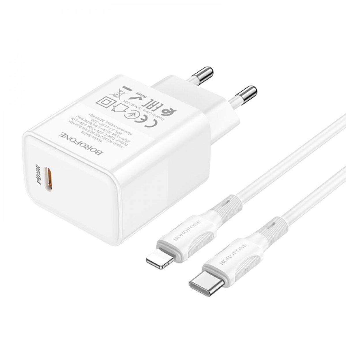 Зарядное устройство сетевое Borofone BA77A Insightful single port PD30W 1 м White (602975) Зарядное устройство сетевое Borofone BA77A Insightful single port PD30W 1 м White (602975)