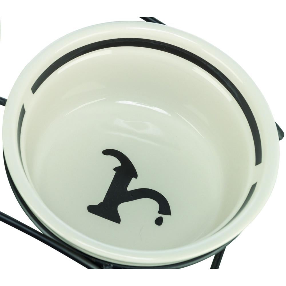 Миска Trixie Water керамическая для собак 0.25 13 см Бело-черный (4057589244857)