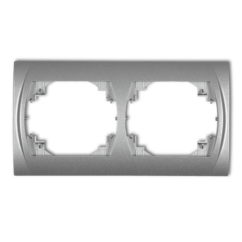 Рамка двойная горизонтальная Karlik Logo Серебристый металлик (7LRH-2)