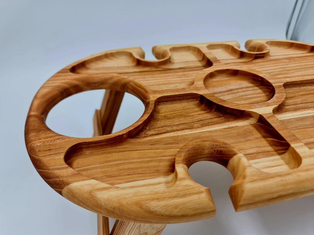 Столик на складаних ніжках із дуба 45х27 см - фото 3