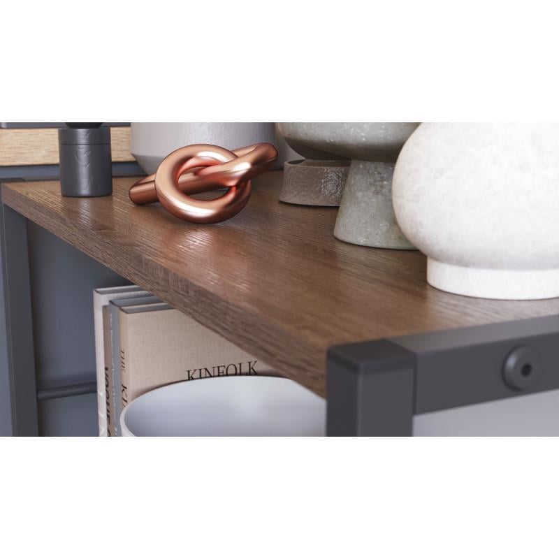 Етажерка Ferrum-decor Konekt 3/60 метал/ДСП Чорний/Дуб сонома трюфель (FRD-104258) - фото 3 Етажерка Ferrum-decor Konekt 3/60 метал/ДСП Чорний/Дуб сонома трюфель (FRD-104258) - фото 3