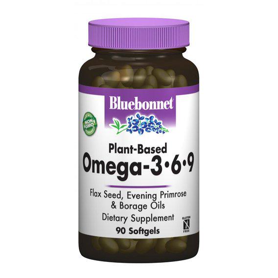 Омега 3-6-9 Bluebonnet Nutrition Omega 3-6-9 Plant-Baset 1000 мг 90 Caps