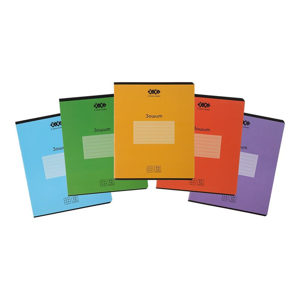 Зошити учнівські ZiBi KIDS LINE MONOCHROME в клітинку 12 арк. 25 шт. (MTT-199043)