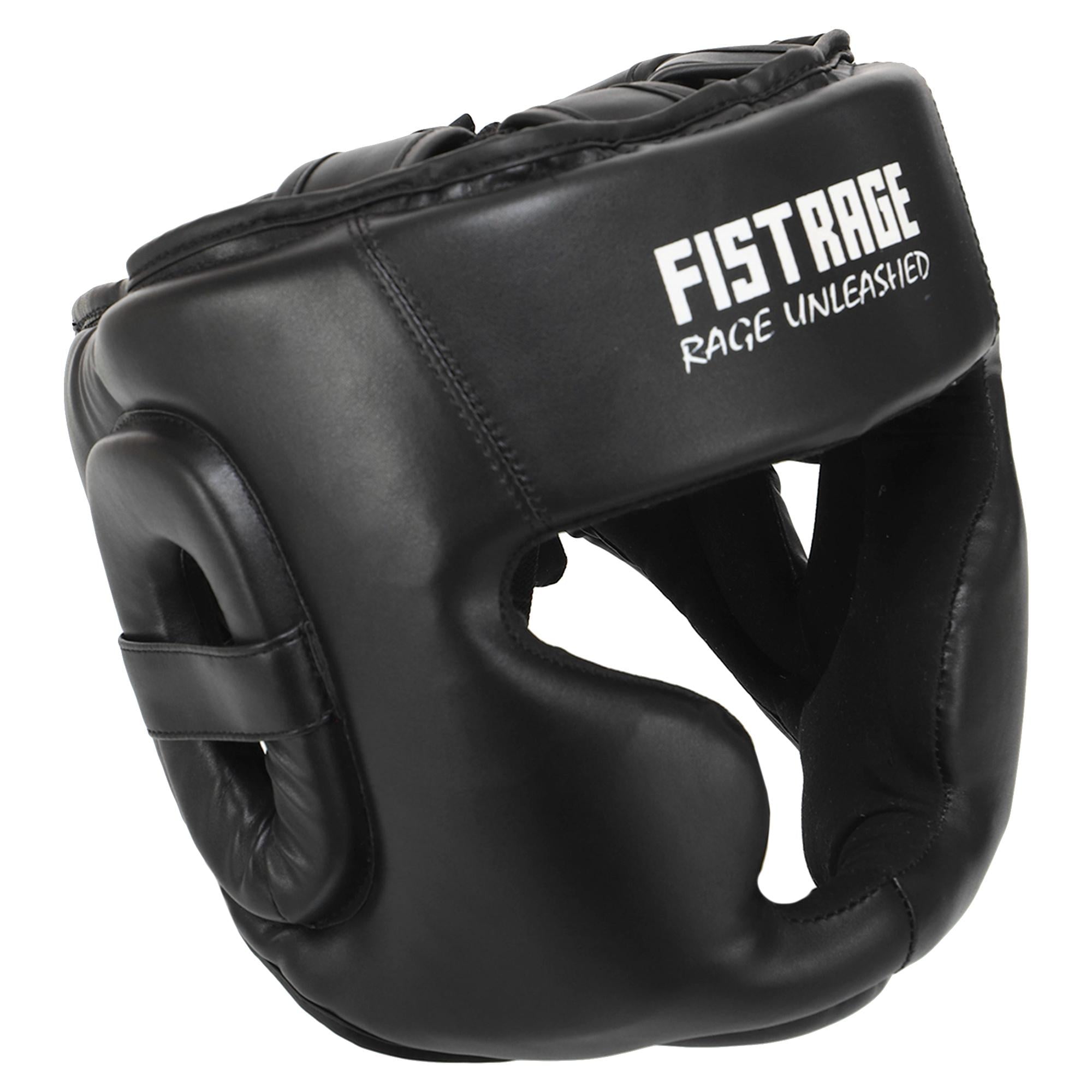 Шлем боксерский FISTRAGE VL-4157 с полной защитой кожаный XL Черный (AM0009115)