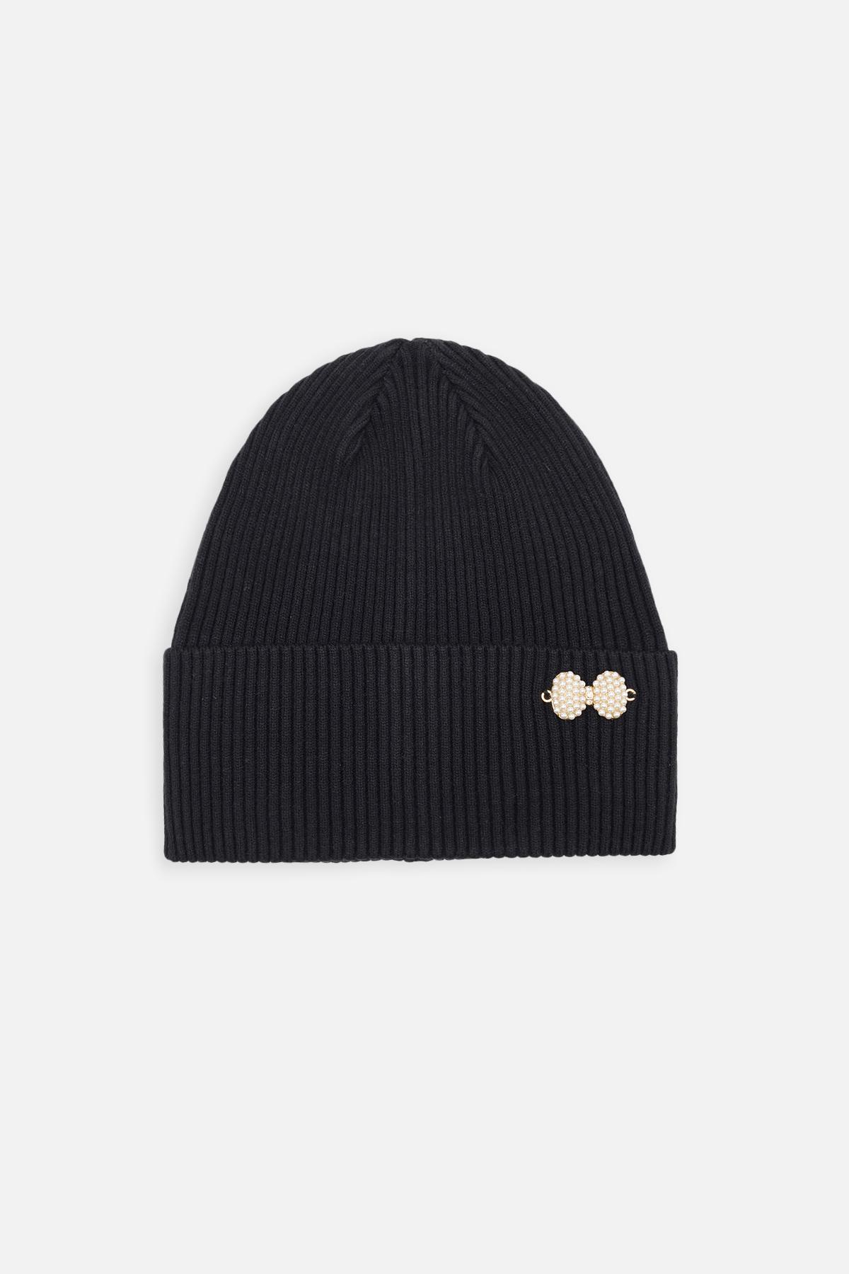 Шапка для девочки 52-54 см Черный (ЦБ-00258292)