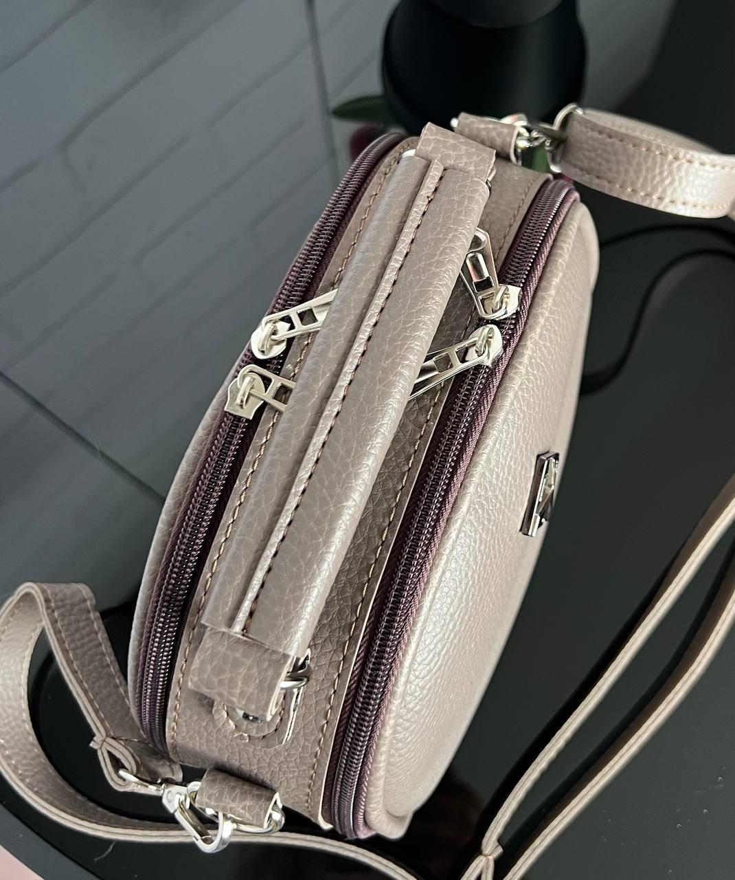 Сумка женская кросс-боди из экокожи 22х17х9 см Капучино (2682007783) - фото 8