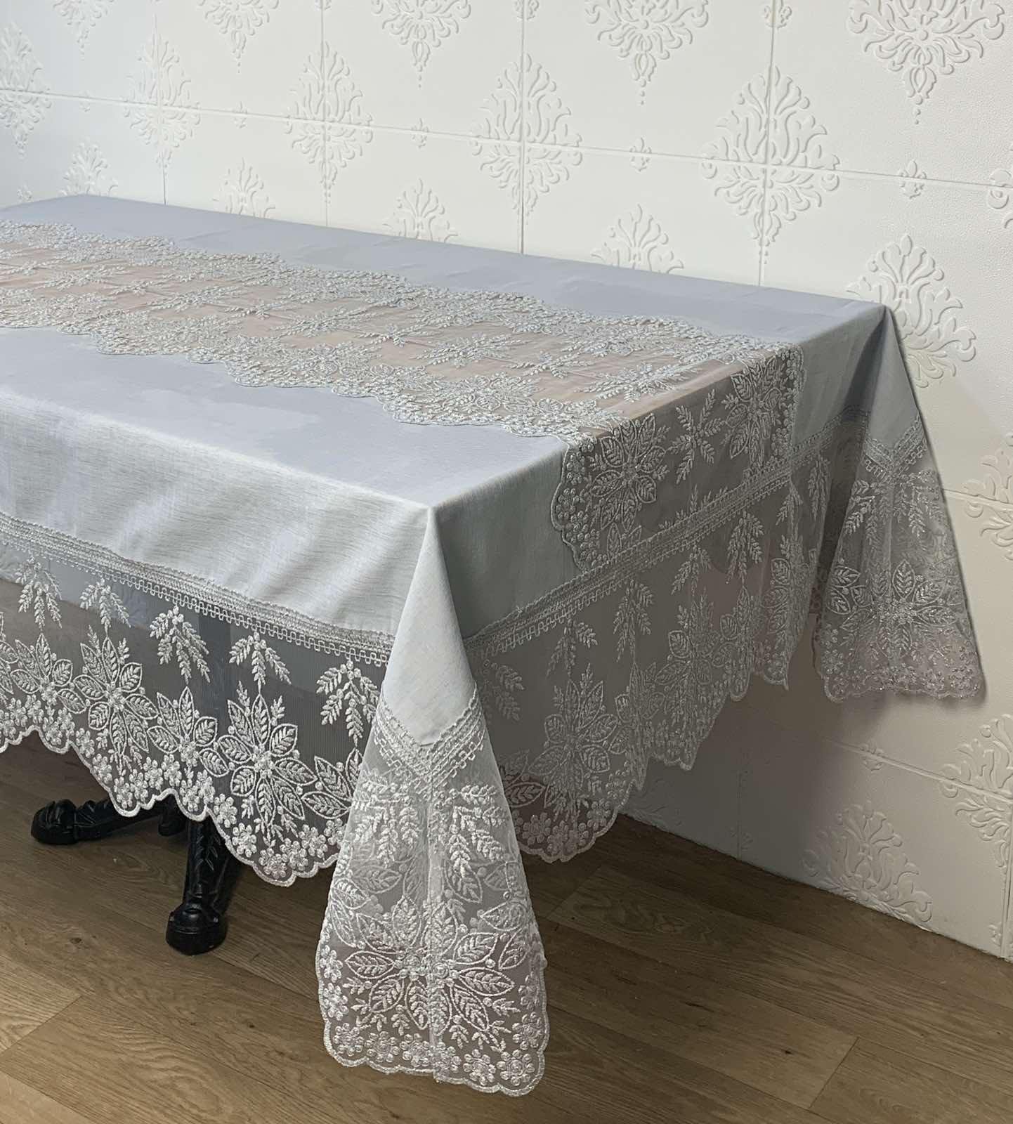 Скатертина Acme Tekstil PVS Kis Masali 160x220 см Silver (CN30461)