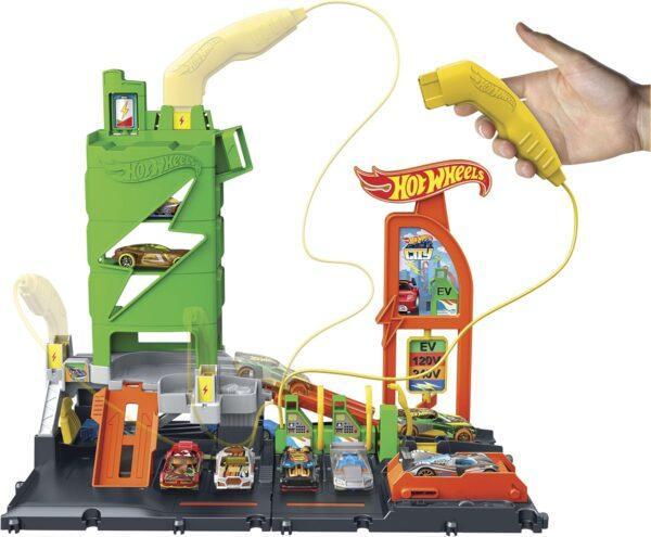 Трек Hot Wheels City Super Recharge Fuel Station Заправочная станция для суперзарядки (HTN79) - фото 3