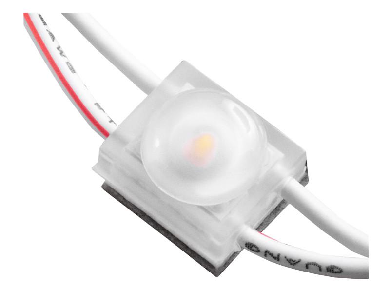 Светодиодный модуль с линзой SMD2835 1 LED 12В 0.48Вт IP67 6500К холодный белый (2403)