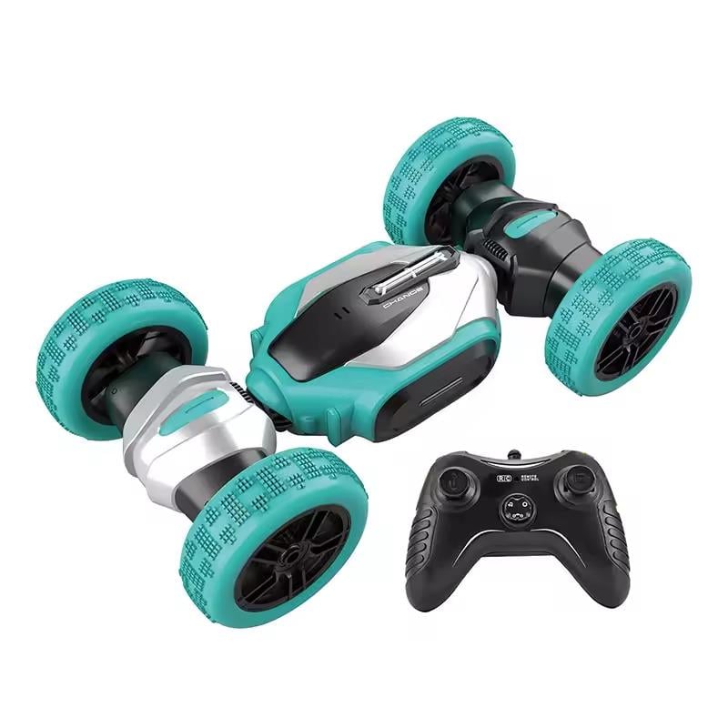 Машинка на радиоуправлении трюковая с резиновыми колесами Зеленый