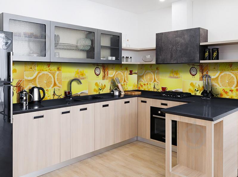 Наклейка виниловая кухонный фартук  Zatarga  "Цитрусы Геометрия"  600х2500 мм