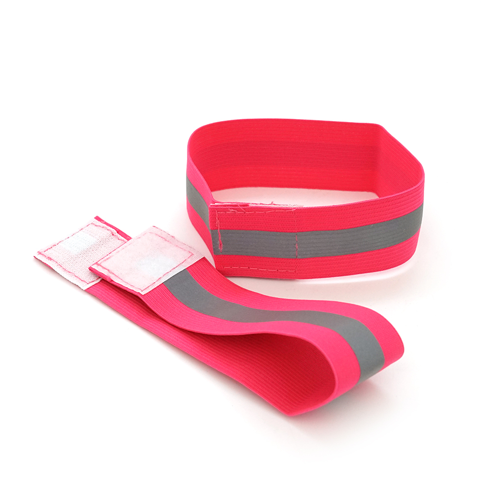 Светоотражающий ремешок на запястье или лодыжку эластичный 2 шт. Розовый (YUT_V10237)