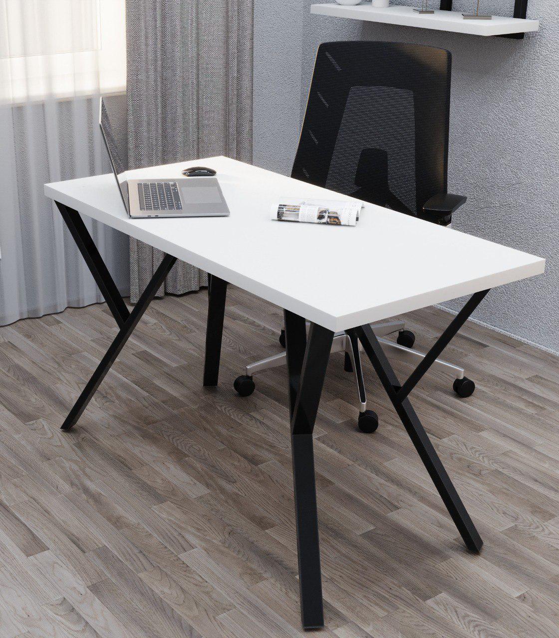 Стіл письмовий Loft Серія 5 металевий профіль 60х30 мм 1400х700х32 мм Білий (22360600)