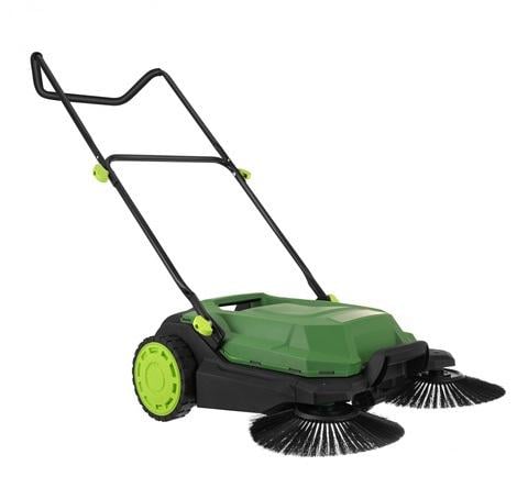 Машина ручна підмітальна для збирання листя на тротуарах терасах та бруківці ширина 68 см Чорний/Зелений Машина ручна підмітальна для збирання листя на тротуарах терасах та бруківці ширина 68 см Чорний/Зелений