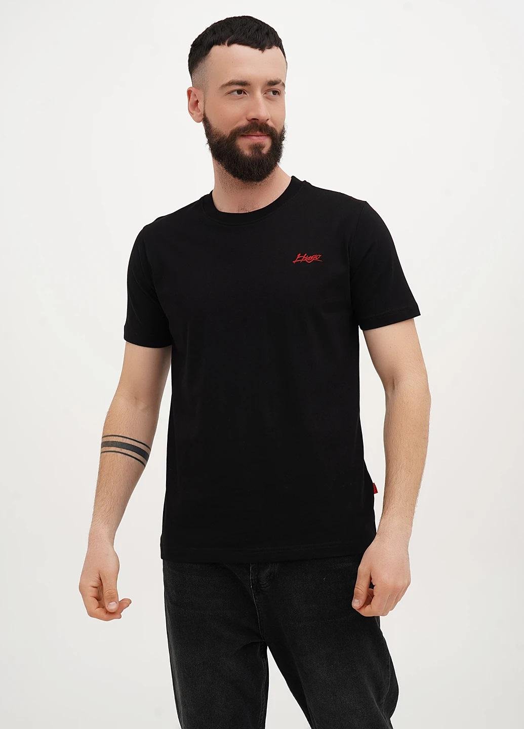 Футболка мужская Hugo Boss Relaxed-Fit Handwritten Red Logo (16022Black XL)
