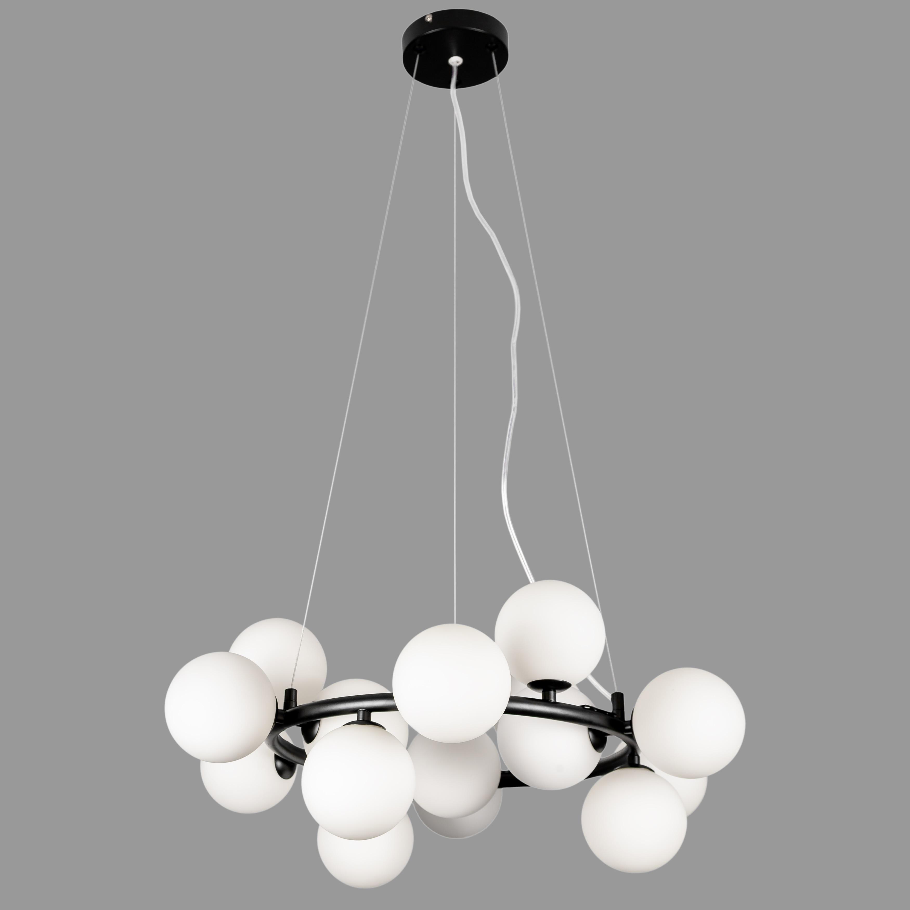 Люстра на 15 ламп Белый/Черный (84-1019-15 BK+WH)