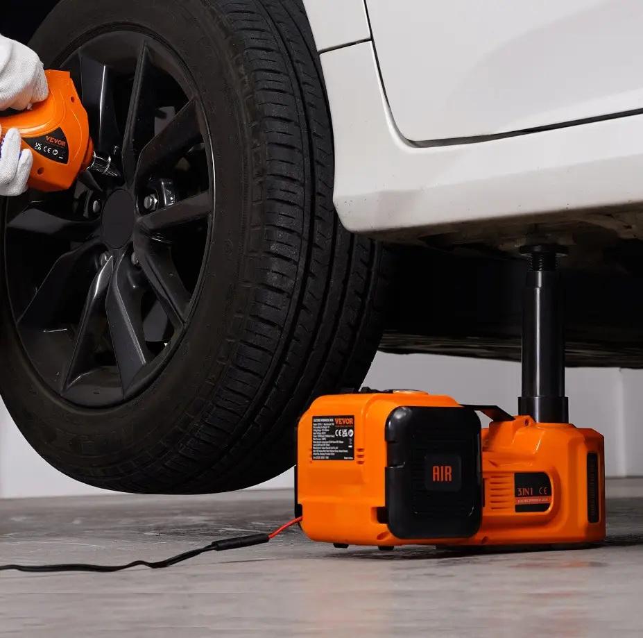 Домкрат лектричний гідравлічний з вбудованим насосом для підкачки шин з гайковертом 5 т 12В (1092) - фото 8