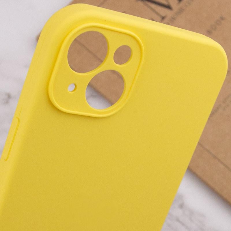 Протиударний чохол Silicone Case Full Camera Protective (AA) NL для Apple iPhone 15 Plus (6.7") Жовтий / Yellow - фото 6