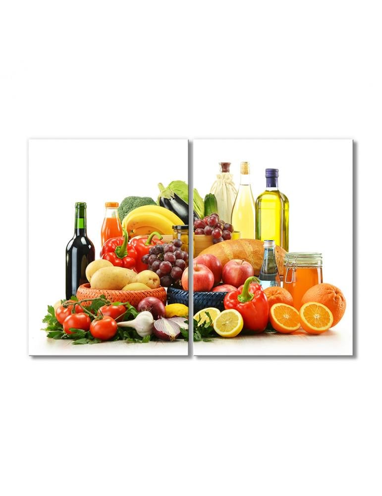 Картина модульная Продукты для правильного питания 2 модуля 80x120 см