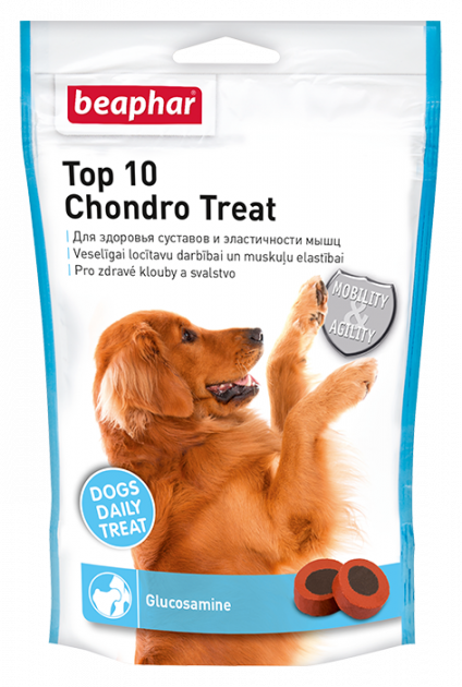 Ласощі для собак Chondro Treat Beaphar Top 10 із глюкозаміном для суглобів 150 г (1134856126)