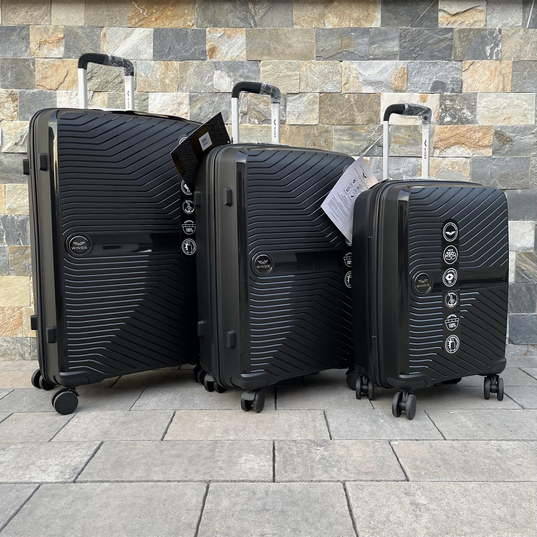 Чемодан дорожный большой из полипропилена Wings DQ181-04 L Черный - фото 7